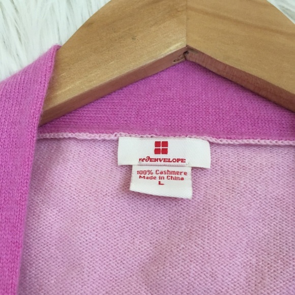 🎉SOLD🎉Red Envelope 100% Cashmere Robe Pink - Picture 5 of 7